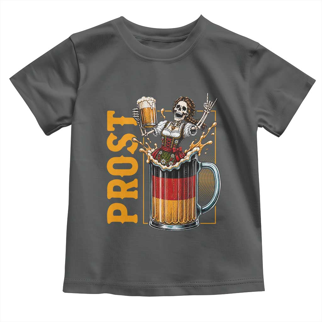Funny Skeleton Oktoberfest Toddler T Shirt Spooky Prost German Beer Drinker Graphic