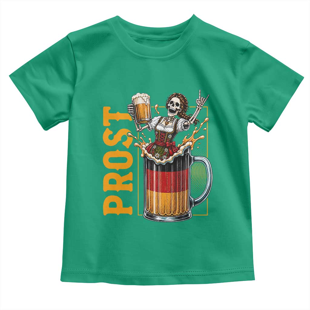 Funny Skeleton Oktoberfest Toddler T Shirt Spooky Prost German Beer Drinker Graphic
