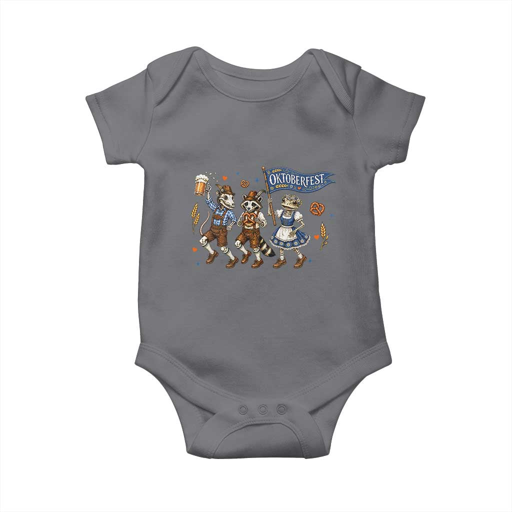 Funny Opossum Raccoon Frog Oktoberfest Beer Graphic Baby Onesie Spooky Drinking Team