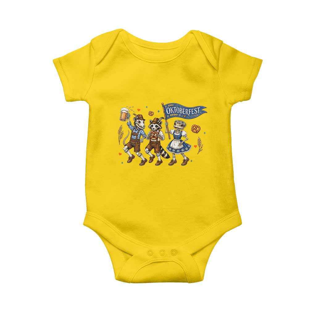 Funny Opossum Raccoon Frog Oktoberfest Beer Graphic Baby Onesie Spooky Drinking Team