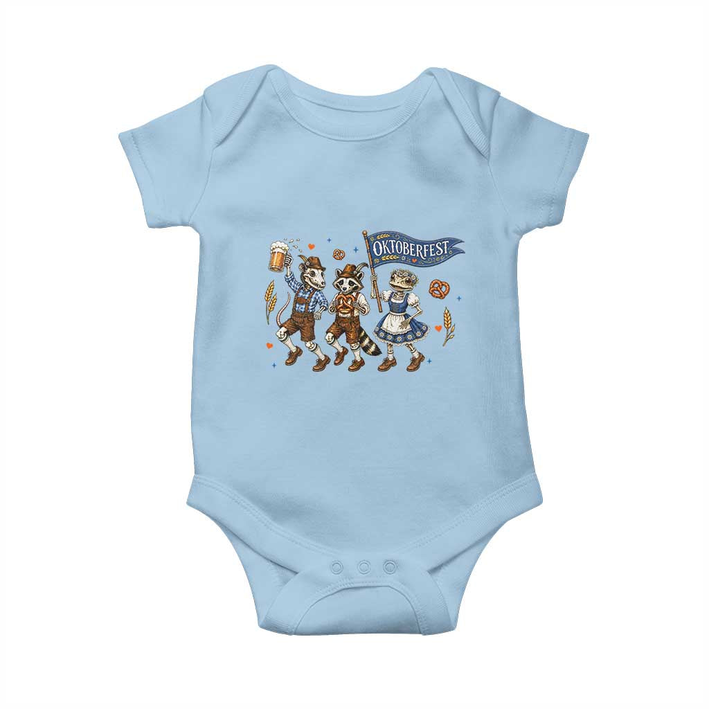 Funny Opossum Raccoon Frog Oktoberfest Beer Graphic Baby Onesie Spooky Drinking Team
