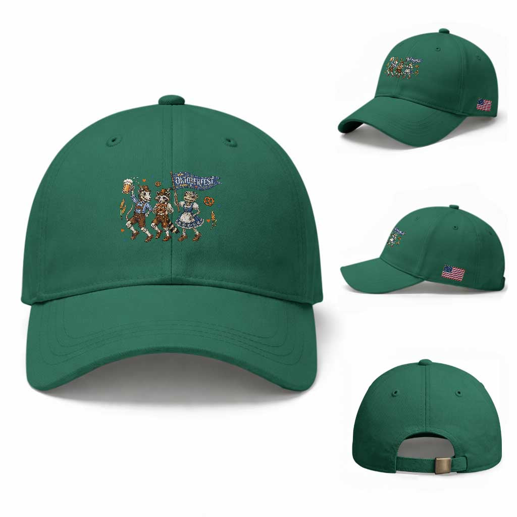Funny Opossum Raccoon Frog Oktoberfest Beer Graphic Baseball Cap Spooky Drinking Team