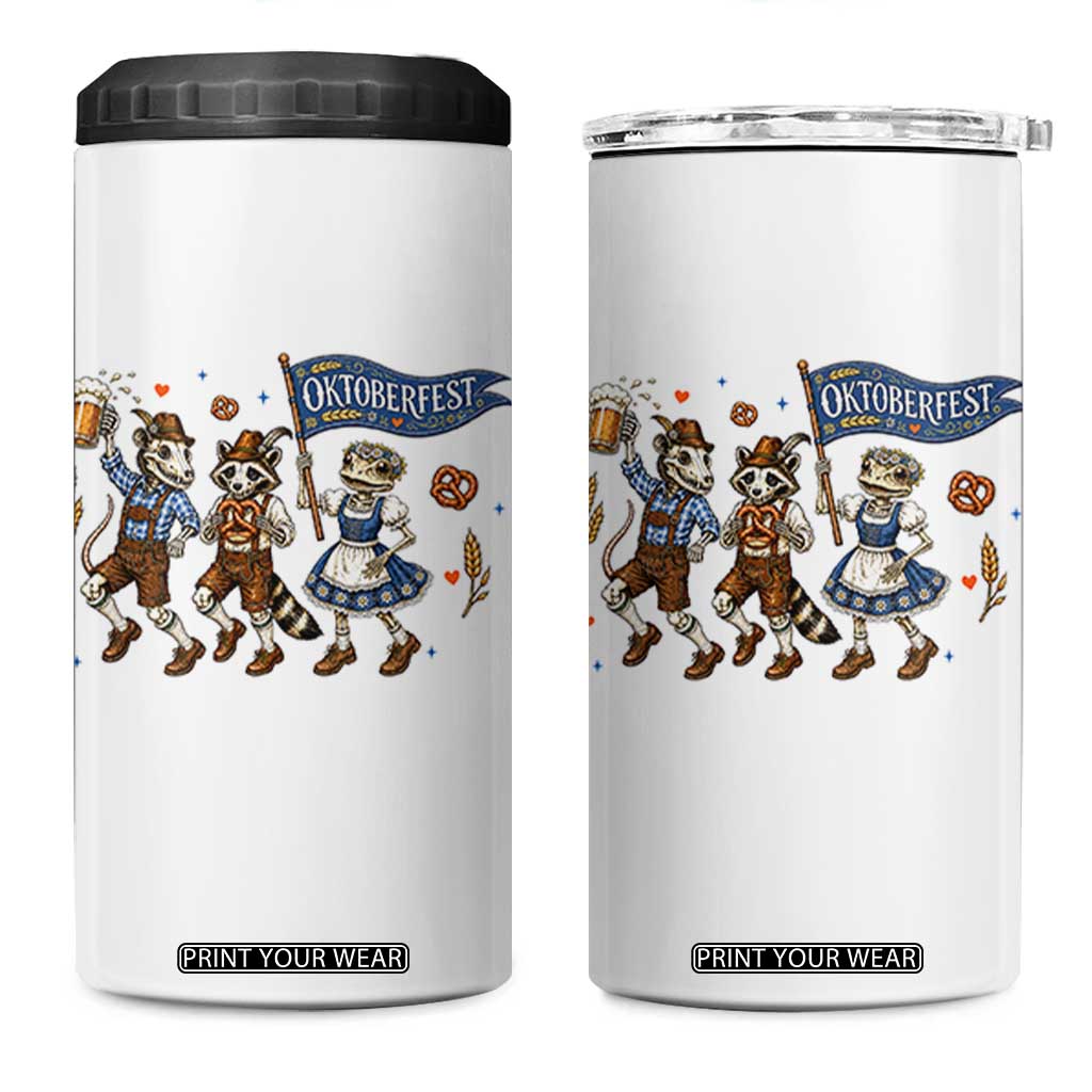 Funny Opossum Raccoon Frog Oktoberfest Beer Graphic 4 in 1 Can Cooler Tumbler Spooky Drinking Team TS12 One Size: 16 oz White Print Your Wear