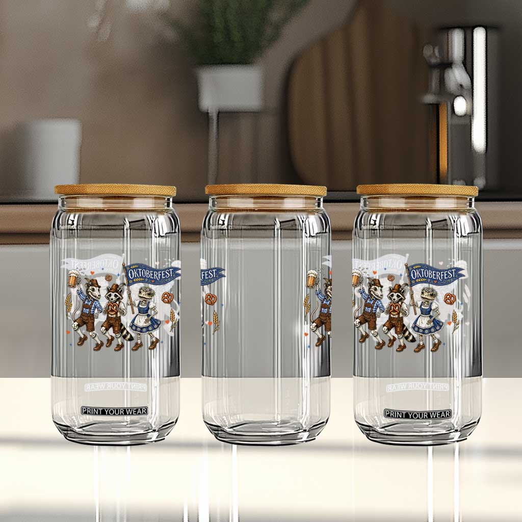 Funny Opossum Raccoon Frog Oktoberfest Beer Graphic Glass Can Spooky Drinking Team TS12 Print Your Wear