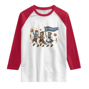 Funny Opossum Raccoon Frog Oktoberfest Beer Graphic Raglan Shirt Spooky Drinking Team