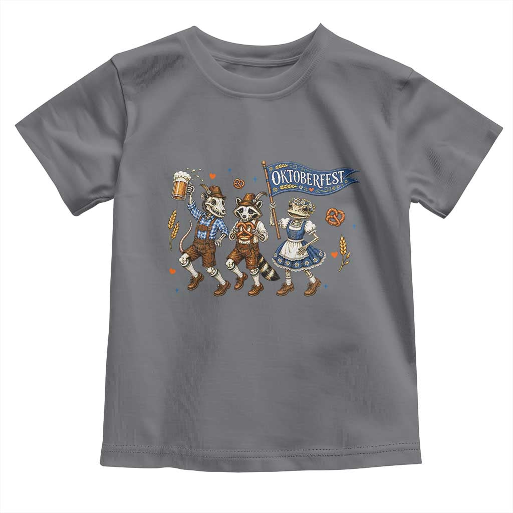 Funny Opossum Raccoon Frog Oktoberfest Beer Graphic Toddler T Shirt Spooky Drinking Team