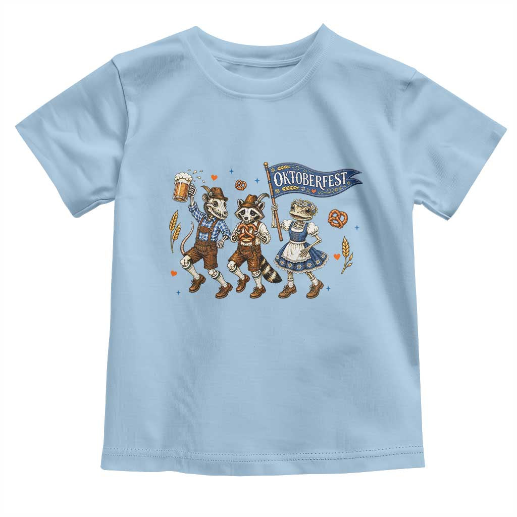 Funny Opossum Raccoon Frog Oktoberfest Beer Graphic Toddler T Shirt Spooky Drinking Team