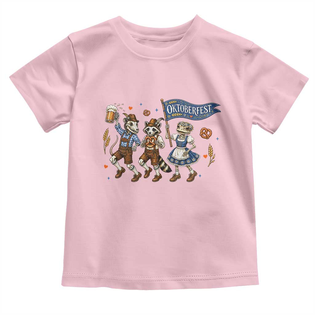 Funny Opossum Raccoon Frog Oktoberfest Beer Graphic Toddler T Shirt Spooky Drinking Team