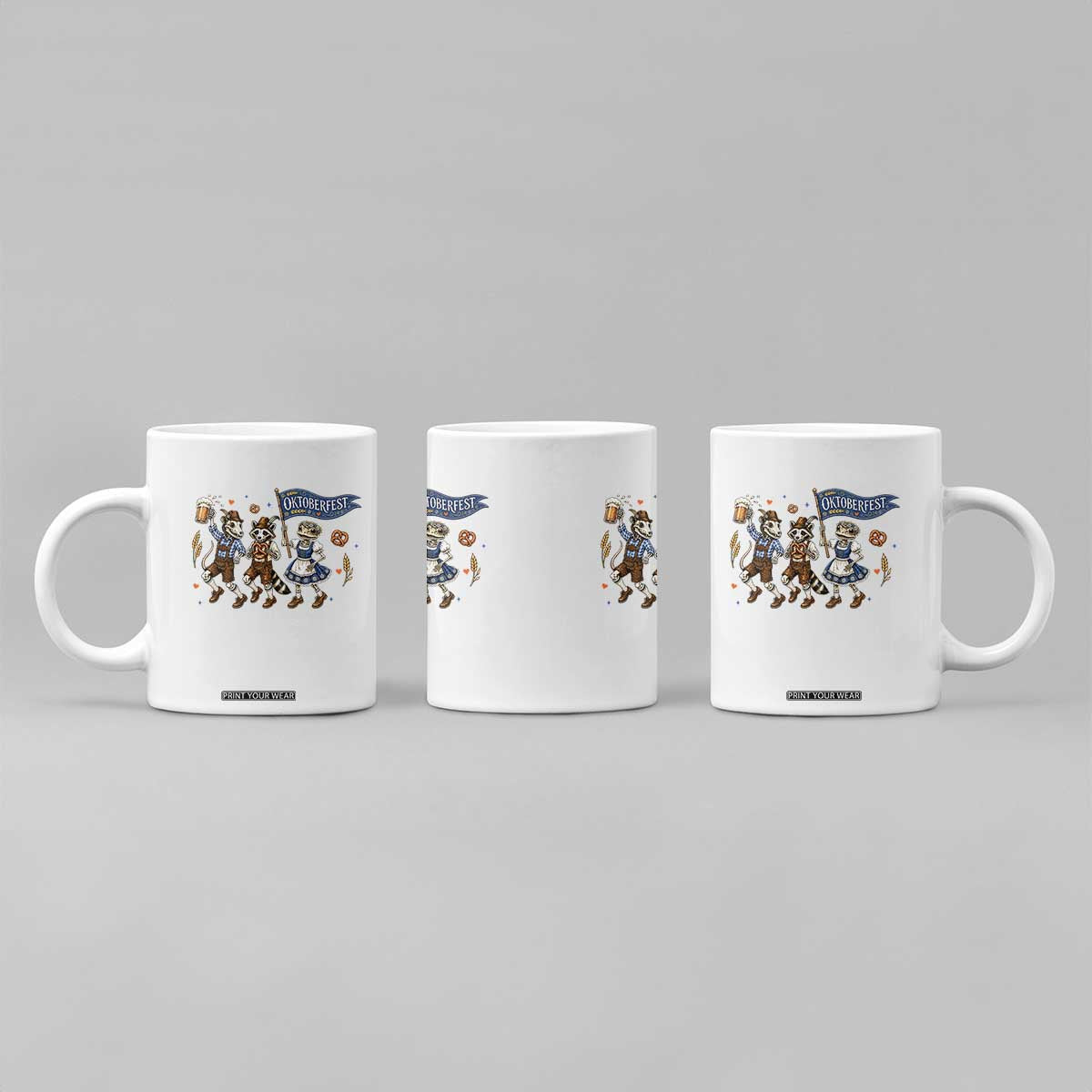 Funny Opossum Raccoon Frog Oktoberfest Beer Graphic Coffee Mug Spooky Drinking Team TS12 Print Your Wear
