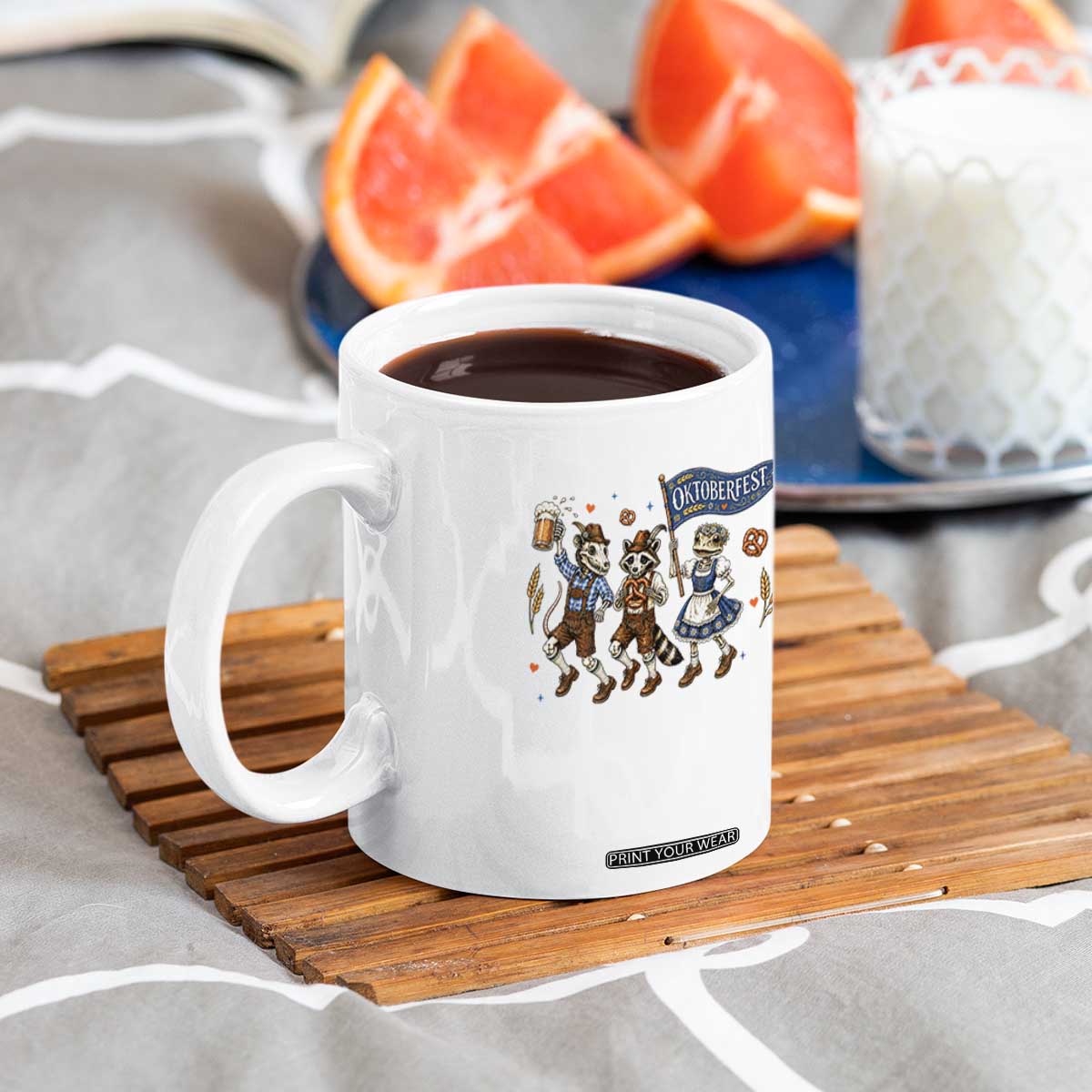 Funny Opossum Raccoon Frog Oktoberfest Beer Graphic Coffee Mug Spooky Drinking Team TS12 Print Your Wear