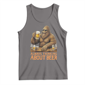 Funny Bigfoot Always Thinking About Beer Tank Top Beer Drinker Gift