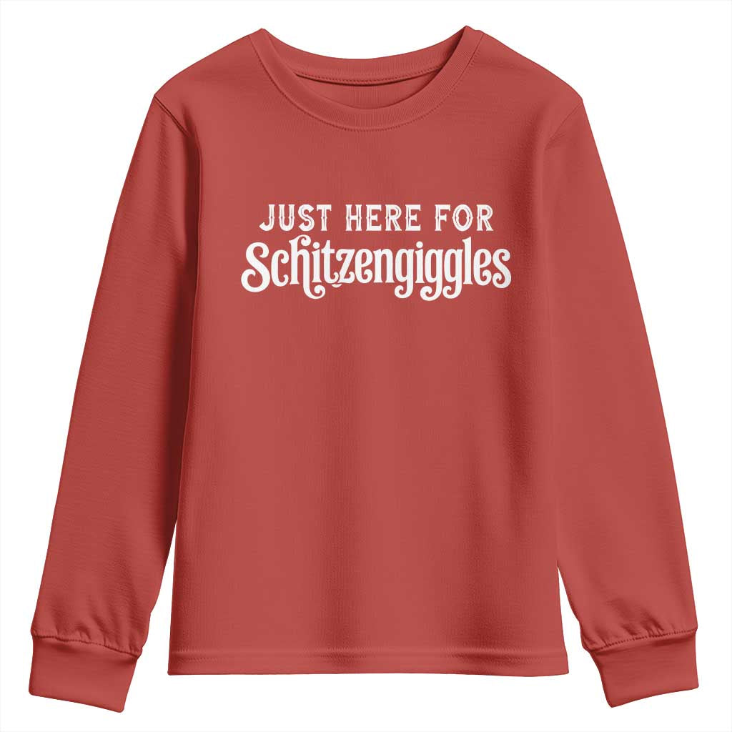 Just Here For Schitzengiggles Youth Sweatshirt German Beer Festival Funny Gift