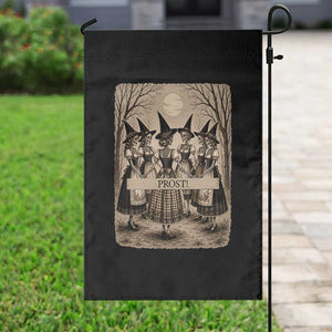 Skeleton Witches Coven Oktoberfest Garden Flag German Dirndl Spooky Beer Festival Gift