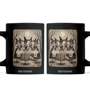 Skeleton Witches Coven Oktoberfest Coffee Mug German Dirndl Spooky Beer Festival Gift