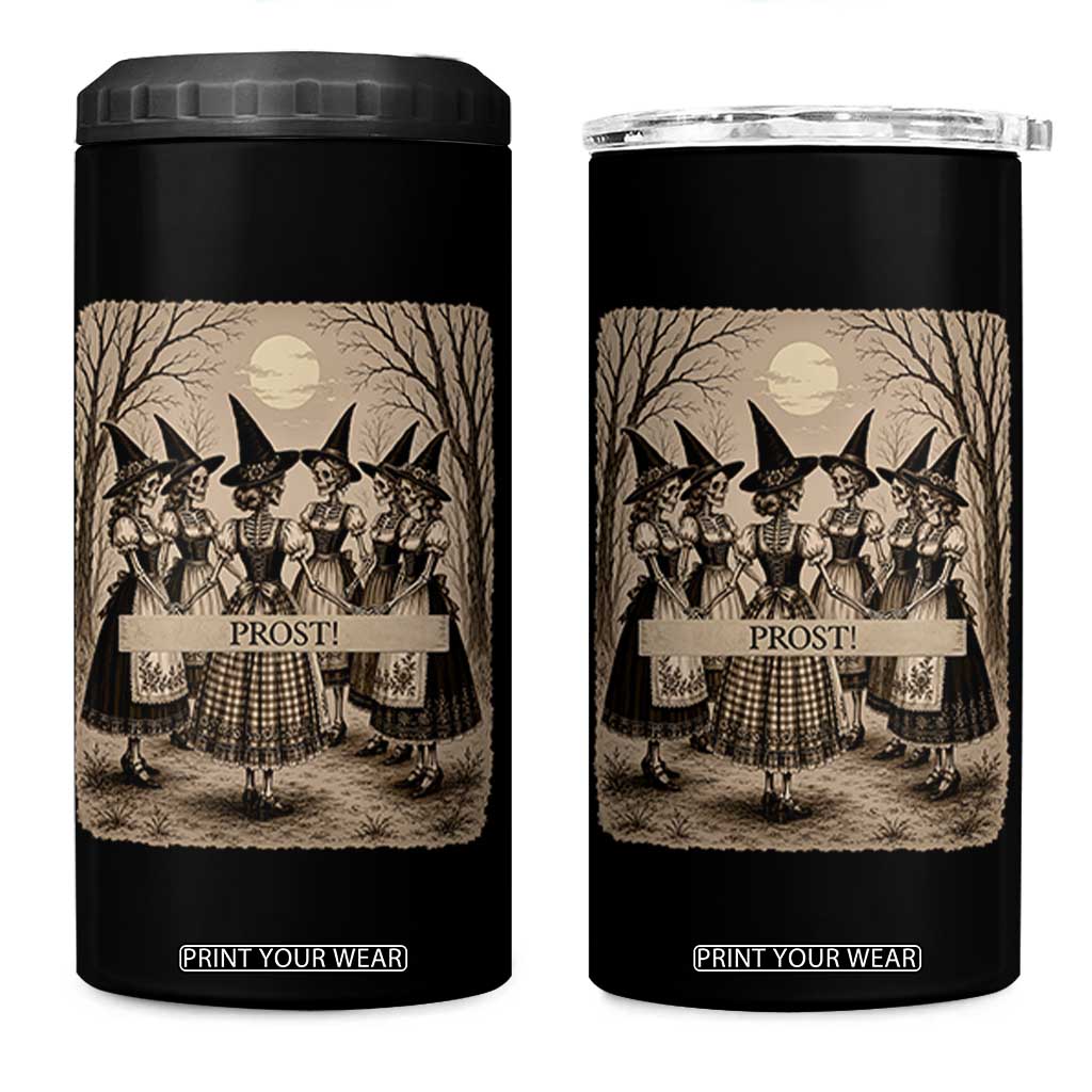 Skeleton Witches Coven Oktoberfest 4 in 1 Can Cooler Tumbler German Dirndl Spooky Beer Festival Gift TS12 One Size: 16 oz Black Print Your Wear