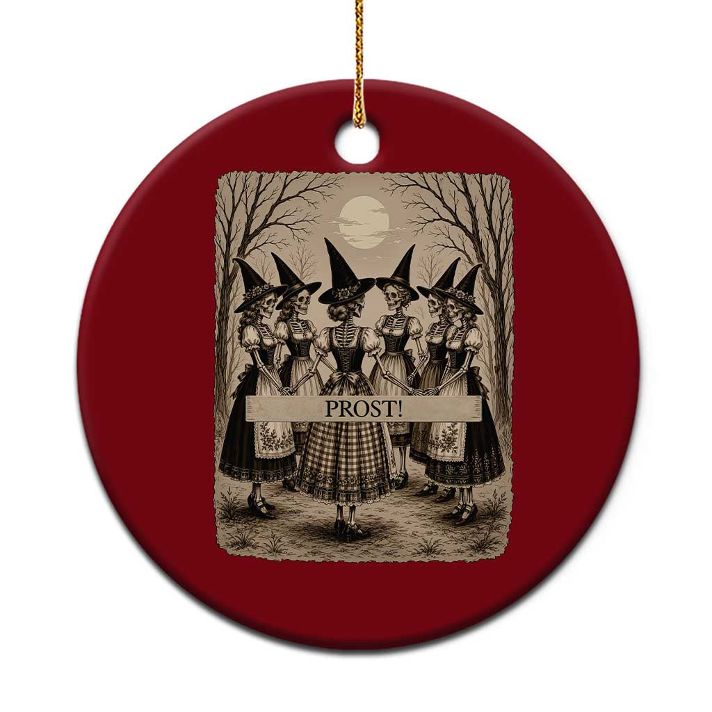 Skeleton Witches Coven Oktoberfest Ceramic Ornament German Dirndl Spooky Beer Festival Gift TS12 1pc Red Print Your Wear