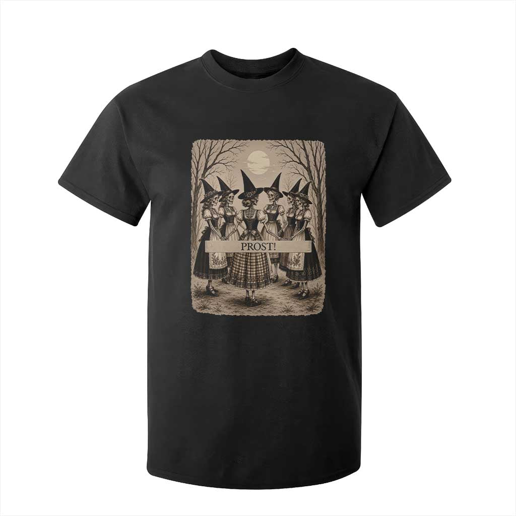 Skeleton Witches Coven Oktoberfest T Shirt For Kid German Dirndl Spooky Beer Festival Gift