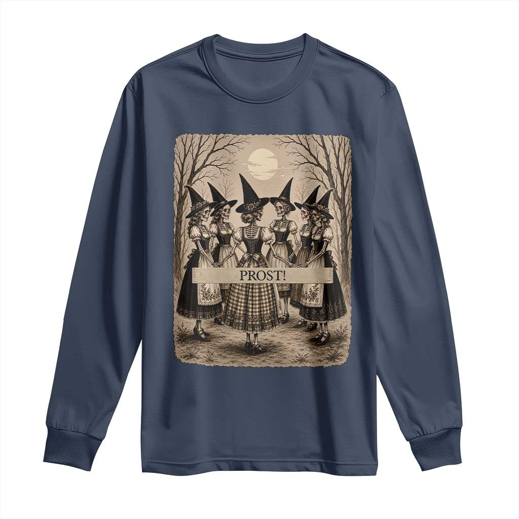 Skeleton Witches Coven Oktoberfest Long Sleeve Shirt German Dirndl Spooky Beer Festival Gift