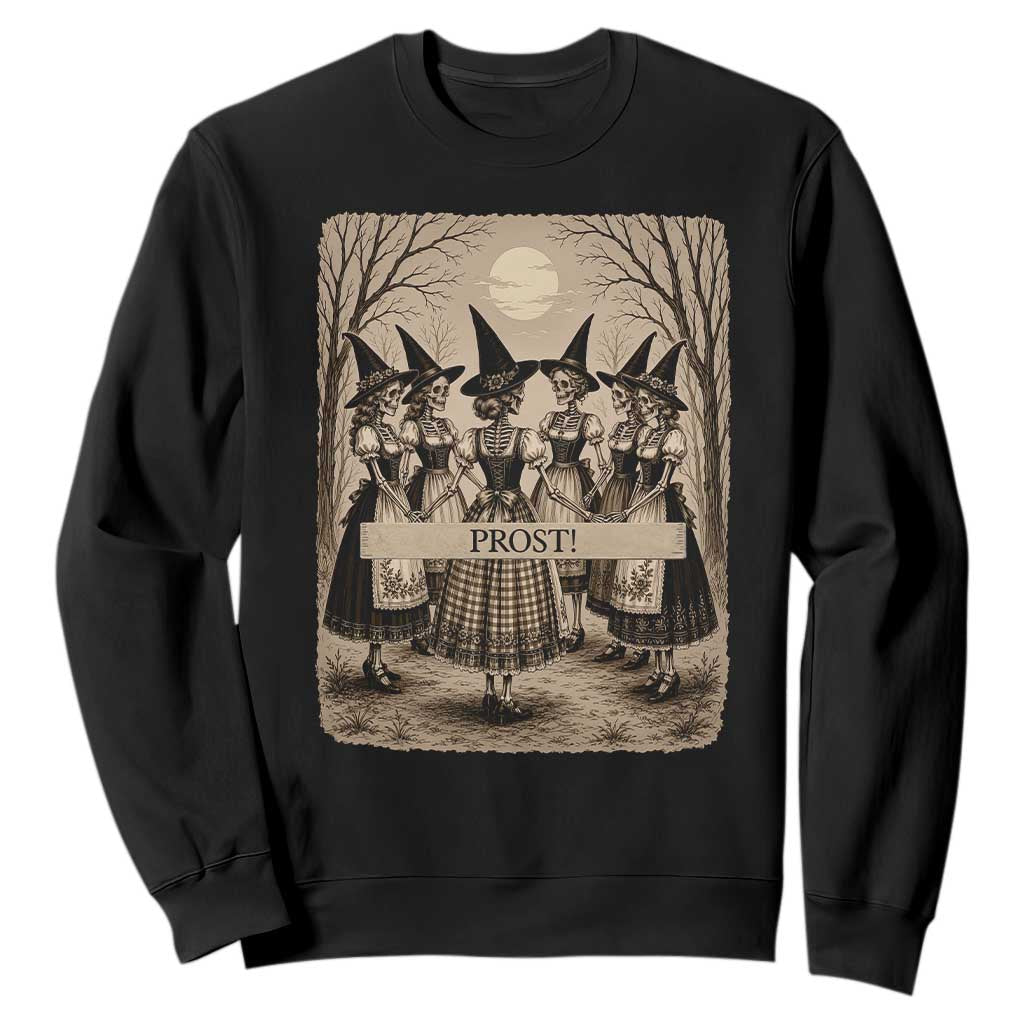 Skeleton Witches Coven Oktoberfest Sweatshirt German Dirndl Spooky Beer Festival Gift TS12 Black Print Your Wear