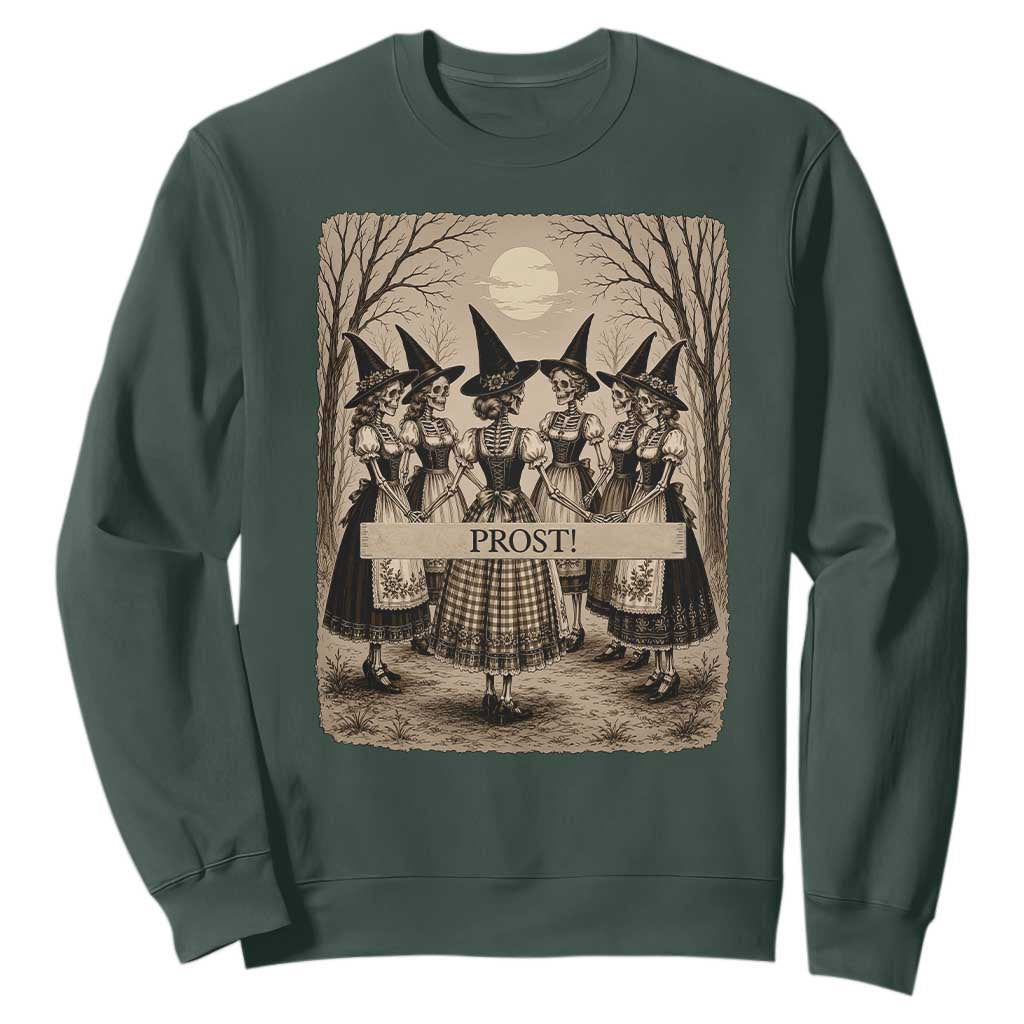 Skeleton Witches Coven Oktoberfest Sweatshirt German Dirndl Spooky Beer Festival Gift