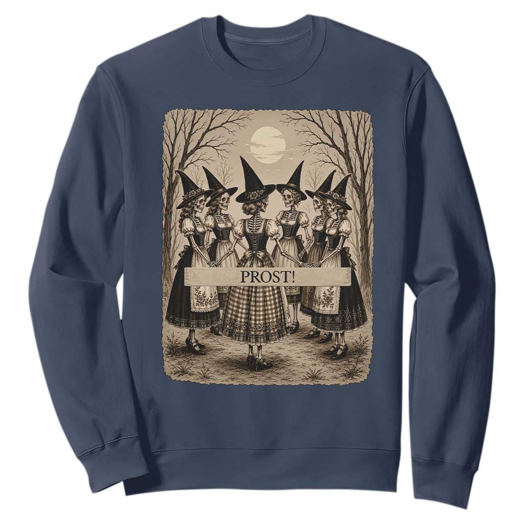 Skeleton Witches Coven Oktoberfest Sweatshirt German Dirndl Spooky Beer Festival Gift
