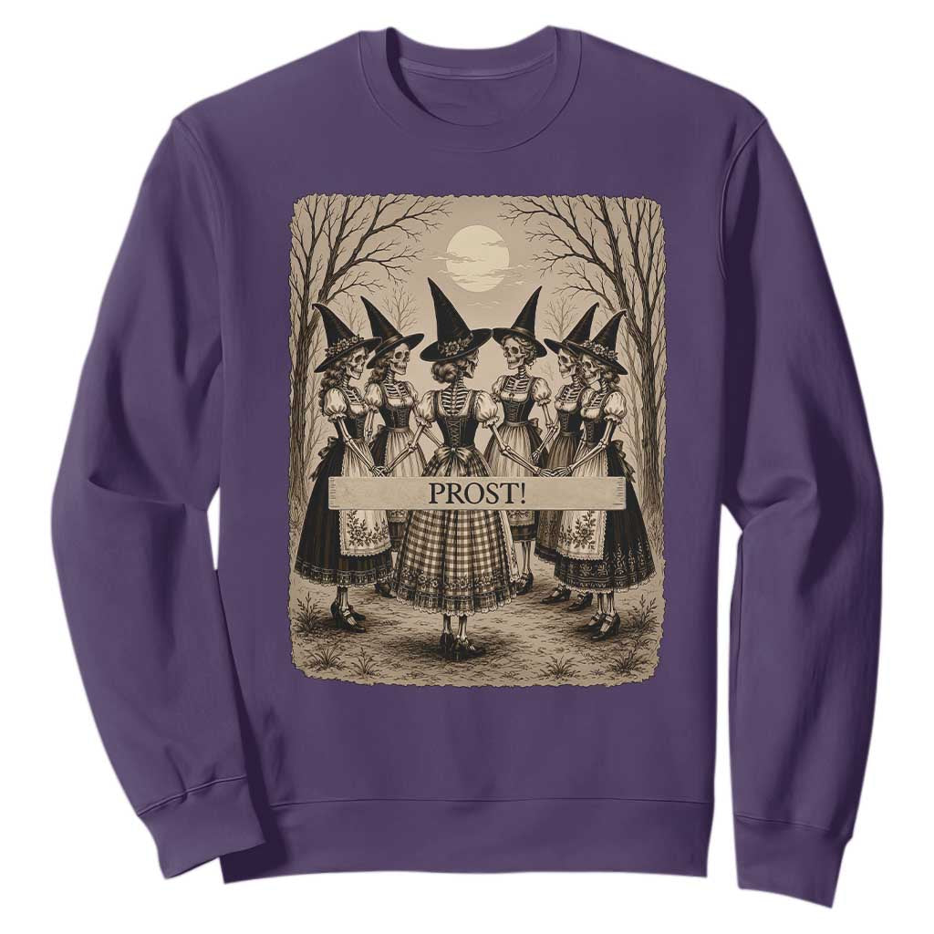 Skeleton Witches Coven Oktoberfest Sweatshirt German Dirndl Spooky Beer Festival Gift