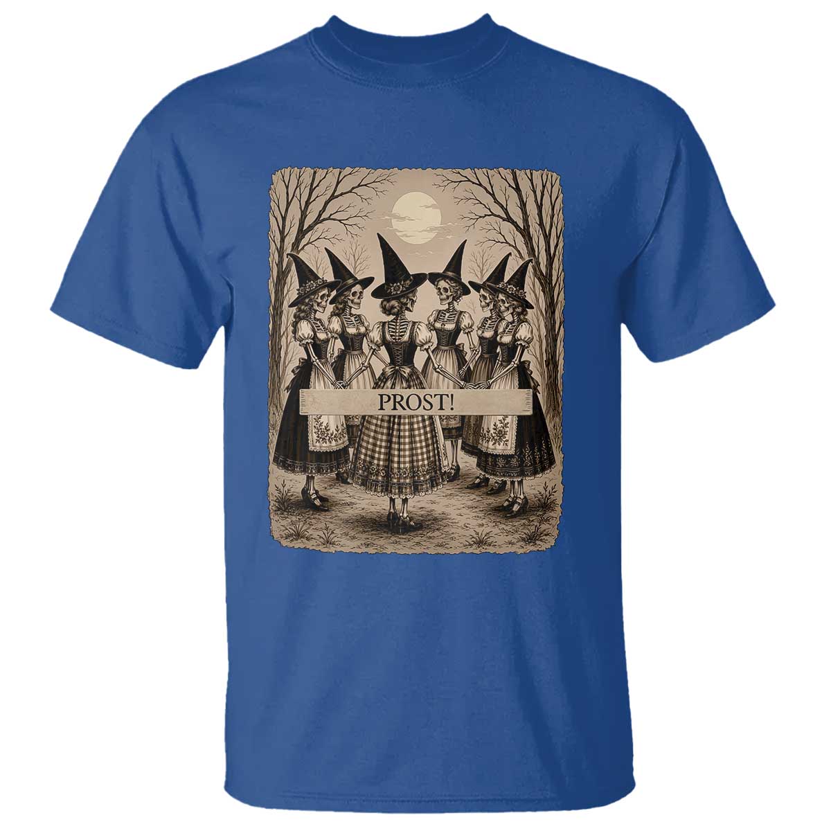 Skeleton Witches Coven Oktoberfest T Shirt German Dirndl Spooky Beer Festival Gift