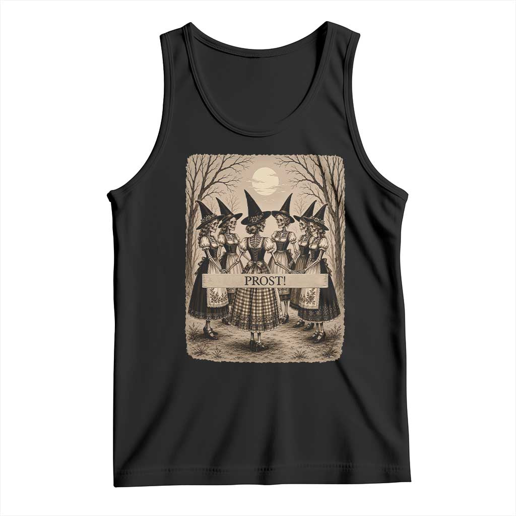 Skeleton Witches Coven Oktoberfest Tank Top German Dirndl Spooky Beer Festival Gift TS12 Black Print Your Wear