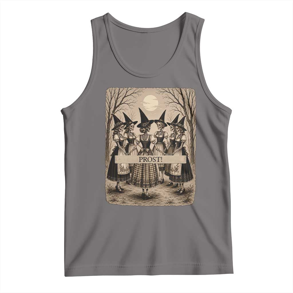 Skeleton Witches Coven Oktoberfest Tank Top German Dirndl Spooky Beer Festival Gift