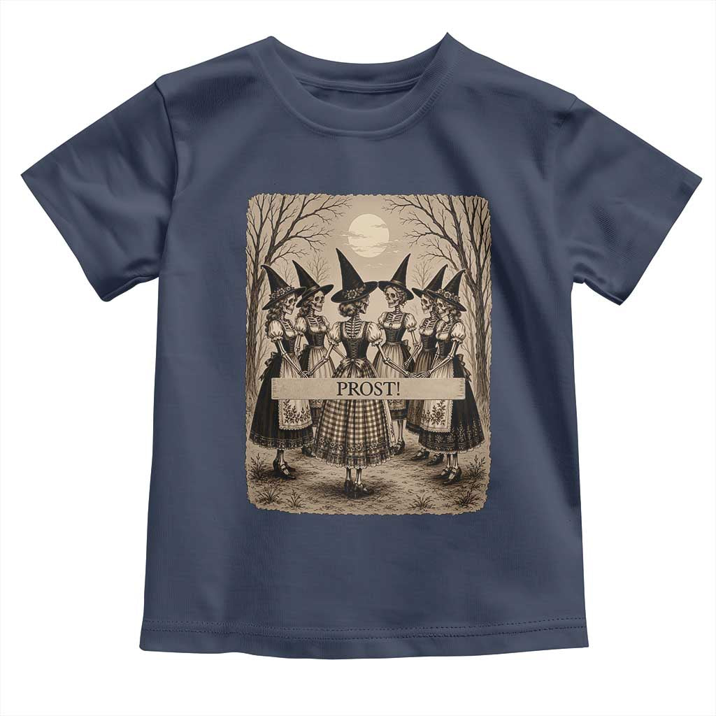 Skeleton Witches Coven Oktoberfest Toddler T Shirt German Dirndl Spooky Beer Festival Gift