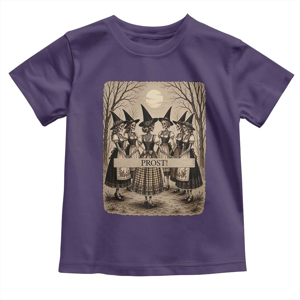 Skeleton Witches Coven Oktoberfest Toddler T Shirt German Dirndl Spooky Beer Festival Gift