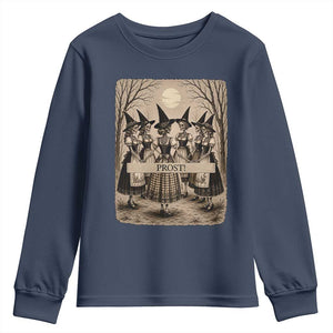 Skeleton Witches Coven Oktoberfest Youth Sweatshirt German Dirndl Spooky Beer Festival Gift