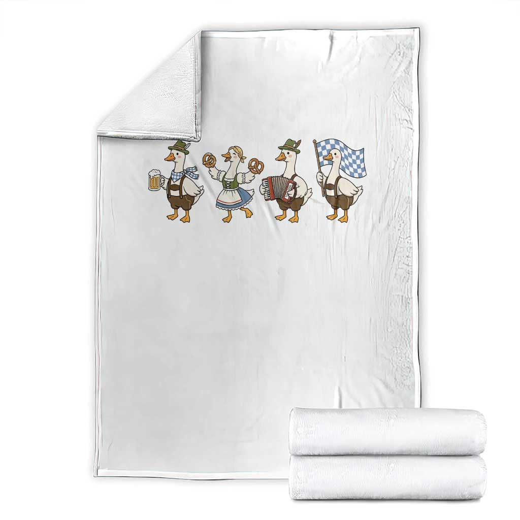 Silly Goose Oktoberfest Throw Blanket Cute Bavarian Beer Festival Animal Humor TS12 White Print Your Wear