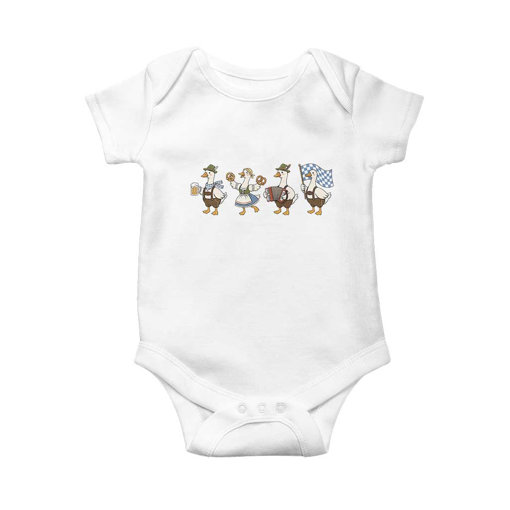 Silly Goose Oktoberfest Baby Onesie Cute Bavarian Beer Festival Animal Humor TS12 White Print Your Wear