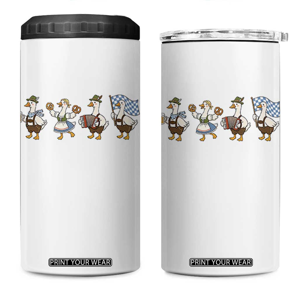 Silly Goose Oktoberfest 4 in 1 Can Cooler Tumbler Cute Bavarian Beer Festival Animal Humor TS12 One Size: 16 oz White Print Your Wear