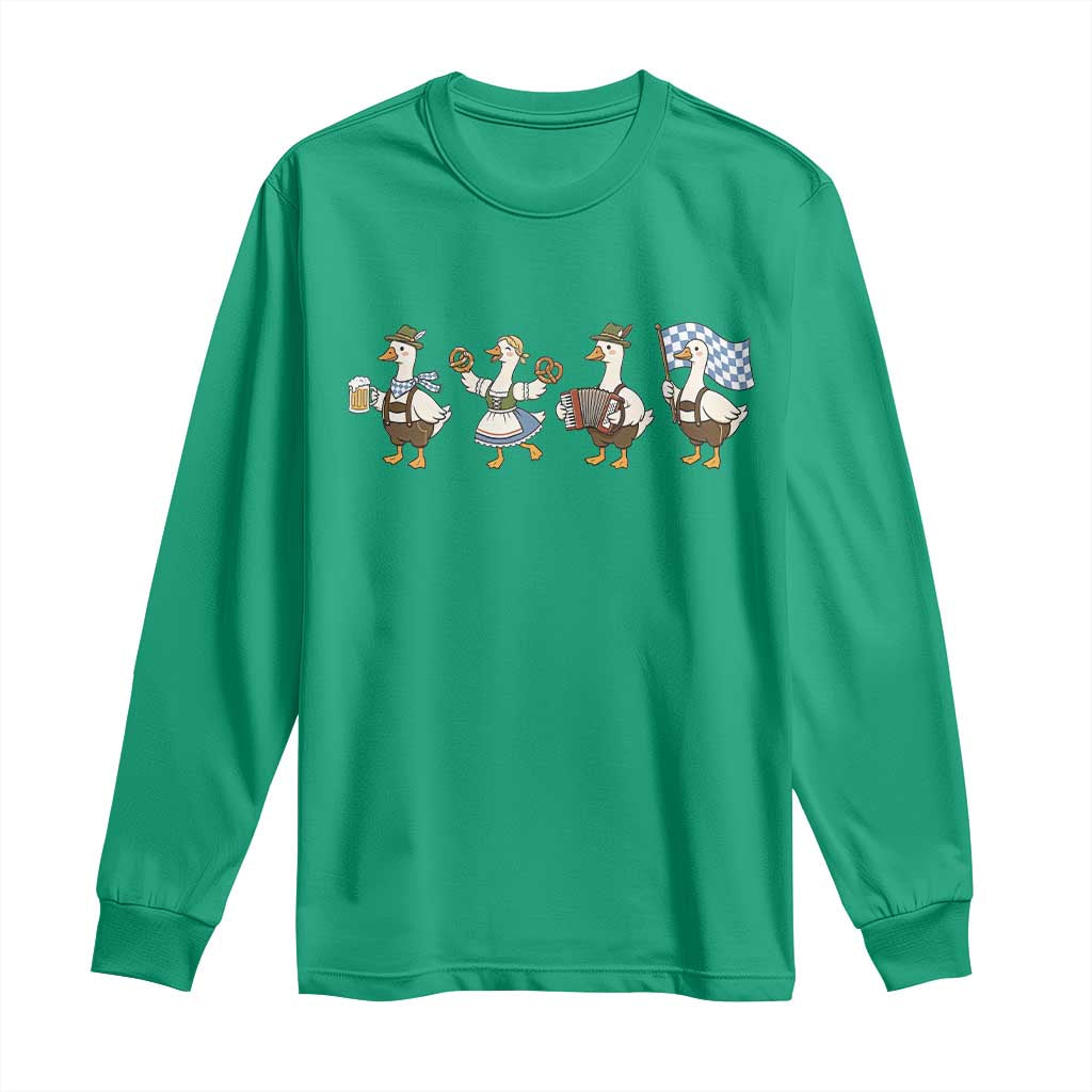 Silly Goose Oktoberfest Long Sleeve Shirt Cute Bavarian Beer Festival Animal Humor