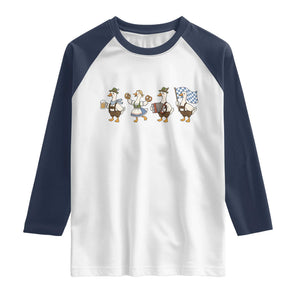 Silly Goose Oktoberfest Raglan Shirt Cute Bavarian Beer Festival Animal Humor