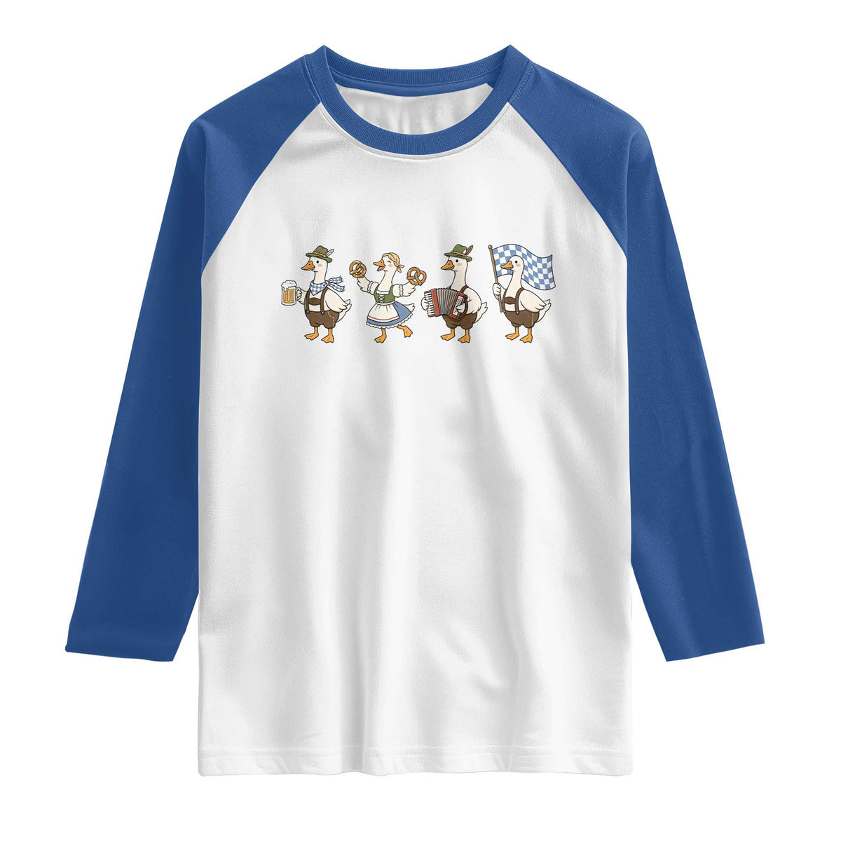 Silly Goose Oktoberfest Raglan Shirt Cute Bavarian Beer Festival Animal Humor