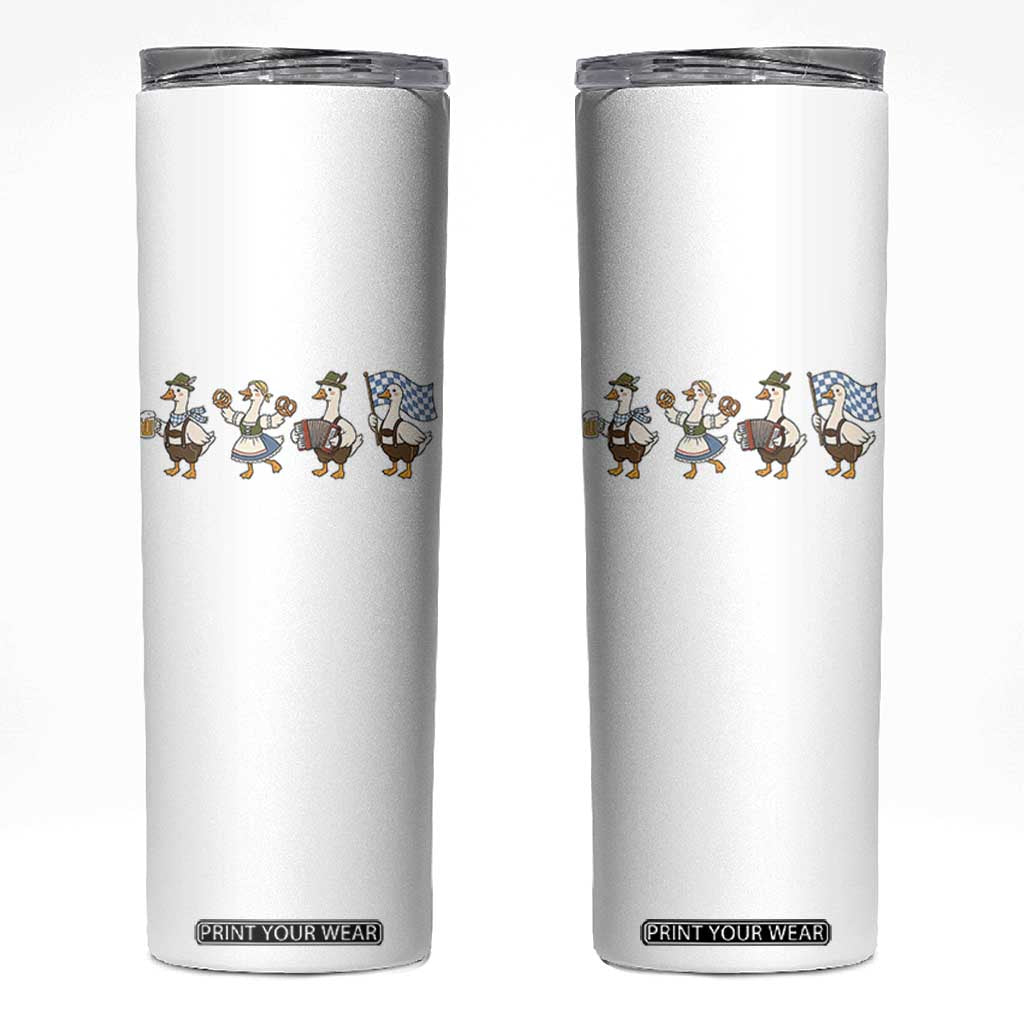 Silly Goose Oktoberfest Skinny Tumbler Cute Bavarian Beer Festival Animal Humor TS12 White Print Your Wear
