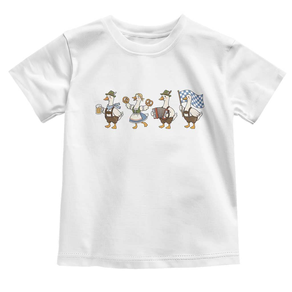 Silly Goose Oktoberfest Toddler T Shirt Cute Bavarian Beer Festival Animal Humor TS12 White Print Your Wear