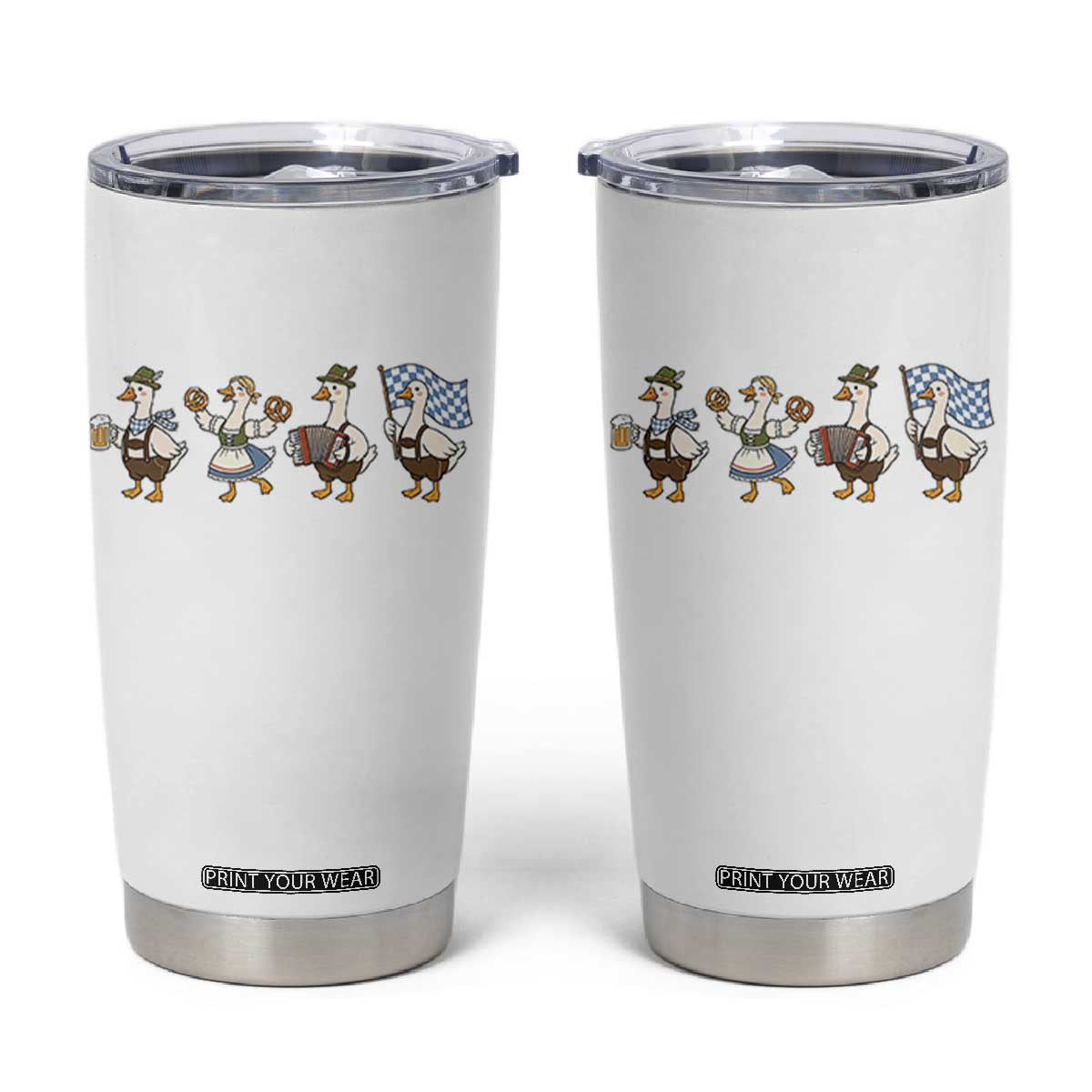 Silly Goose Oktoberfest Tumbler Cup Cute Bavarian Beer Festival Animal Humor TS12 White Print Your Wear