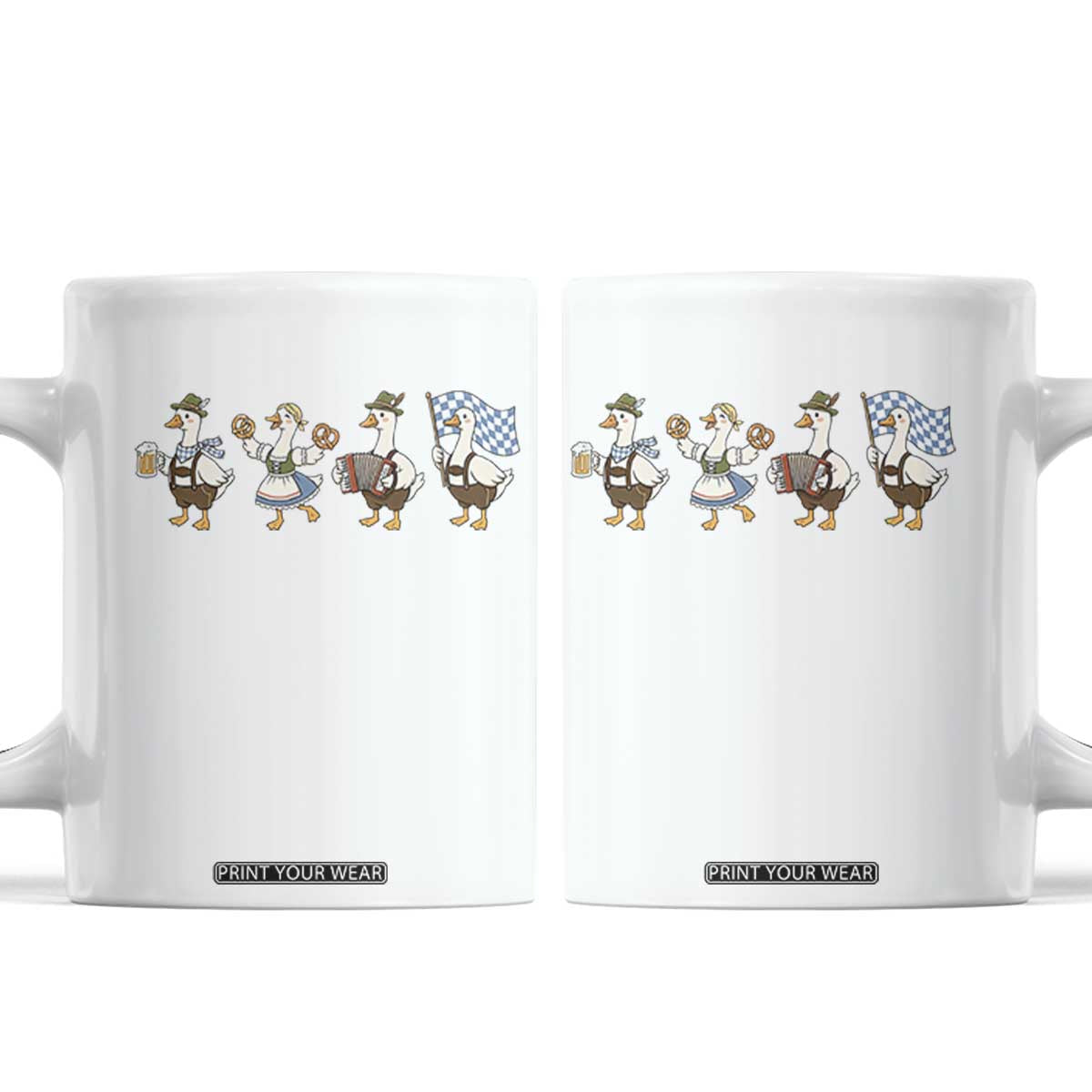 Silly Goose Oktoberfest Coffee Mug Cute Bavarian Beer Festival Animal Humor TS12 White Print Your Wear