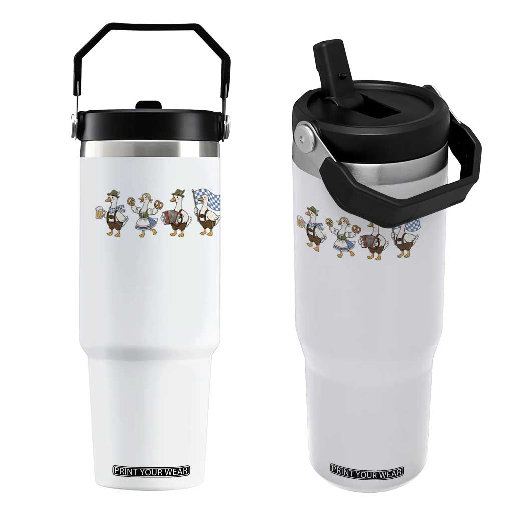 Silly Goose Oktoberfest Flip Straw Tumbler Cute Bavarian Beer Festival Animal Humor TS12 One Size: 30 oz White Print Your Wear