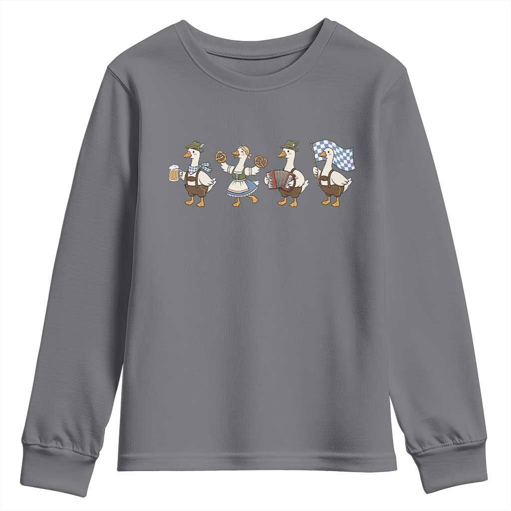 Silly Goose Oktoberfest Youth Sweatshirt Cute Bavarian Beer Festival Animal Humor