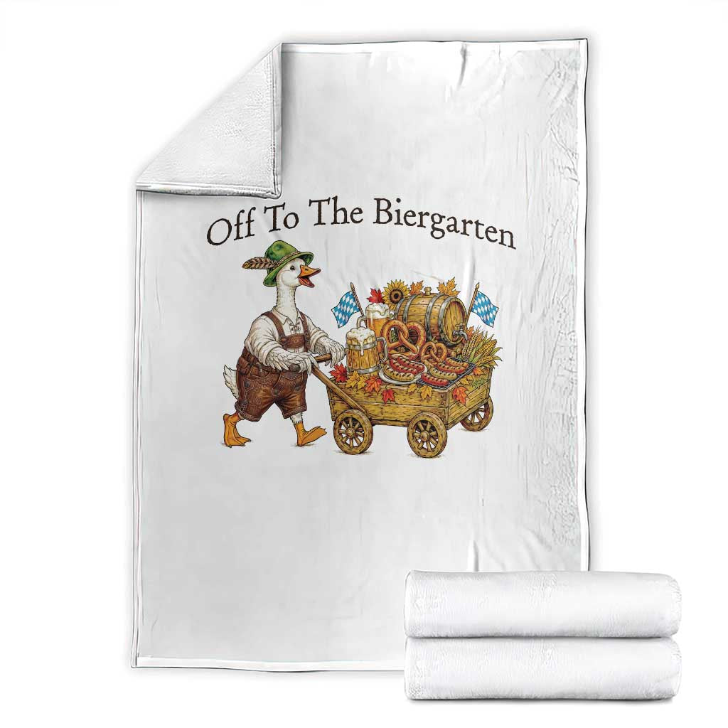 Funny Goose German Beer Festival Throw Blanket Off To The Biergarten TS12 White Print Your Wear