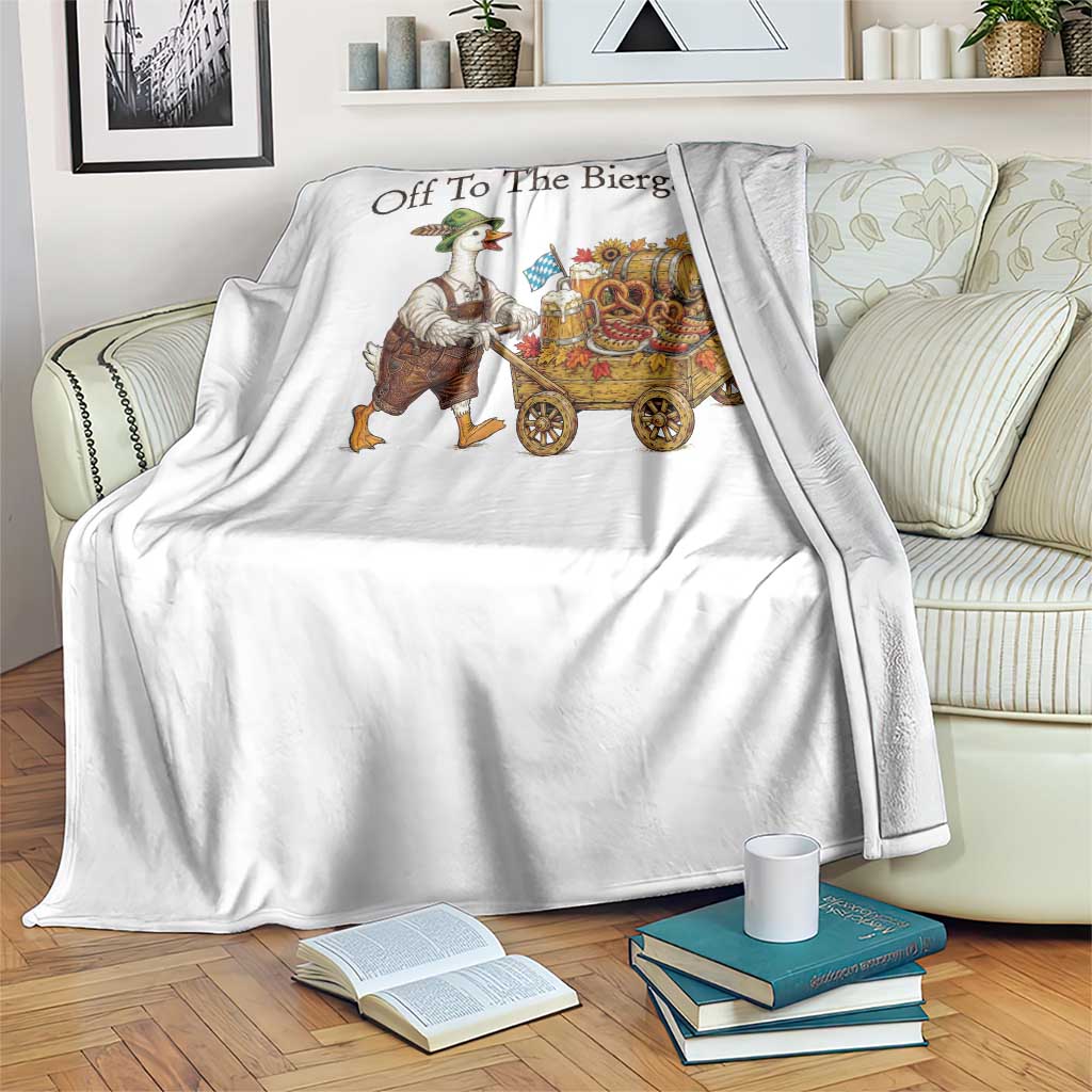 Funny Goose German Beer Festival Throw Blanket Off To The Biergarten