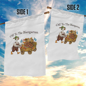 Funny Goose German Beer Festival Garden Flag Off To The Biergarten
