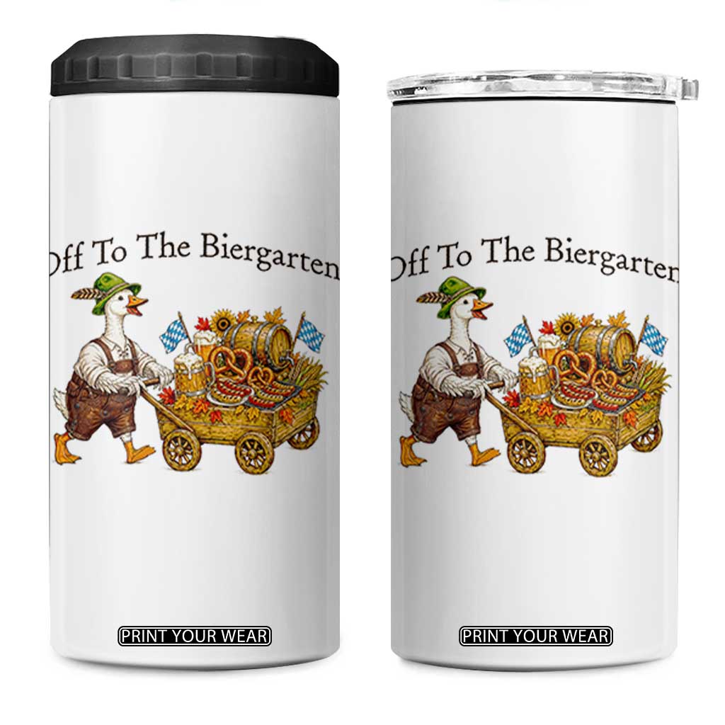 Funny Goose German Beer Festival 4 in 1 Can Cooler Tumbler Off To The Biergarten TS12 One Size: 16 oz White Print Your Wear