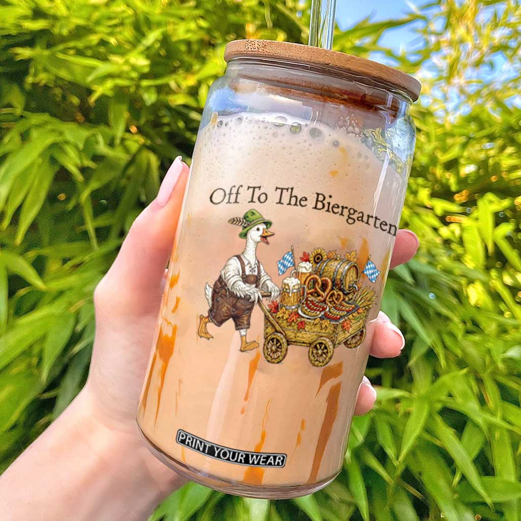 Funny Goose German Beer Festival Glass Can Off To The Biergarten TS12 White Print Your Wear