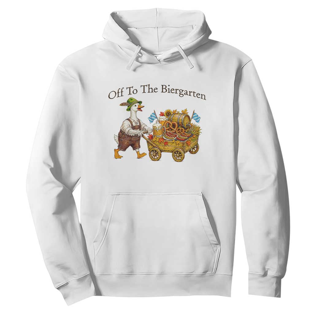 Funny Goose German Beer Festival Hoodie Off To The Biergarten TS12 White Print Your Wear
